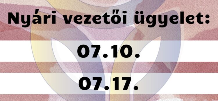 Hasznos infók nyárra!